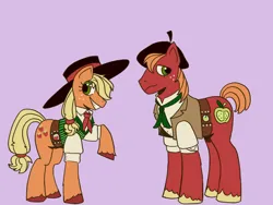 Size: 1600x1200 | Tagged: safe, derpibooru import, applejack, big macintosh, earth pony, pony, apple, beret, chile, clothed ponies, clothes, fetish, food, gaucho, hat, headcanon, hooves, huaso, image, long mane, long tail, neckerchief, necktie, png, rastra y tirador, simple background, tail, waistcoat