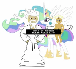 Size: 1391x1256 | Tagged: artist needed, source needed, safe, derpibooru import, princess celestia, alicorn, human, ask, darkmatter2525, god, image, jeffery the baby, jpeg, yaweh god