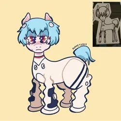 Size: 3500x3500 | Tagged: safe, artist:puppetizer, derpibooru import, ponified, earth pony, pony, bodysuit, clothes, image, jpeg, looking at you, neon genesis evangelion, rei ayanami, solo, squiggly