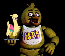 Size: 1257x1080 | Tagged: safe, artist:unanimous_d, derpibooru import, edit, bird, chicken, them's fightin' herds, animatronic, community related, crossover, five nights at freddy's, image, jpeg, paprika (tfh)