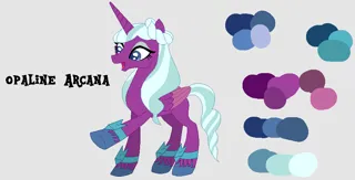 Size: 931x473 | Tagged: safe, artist:westrail642fan, derpibooru import, alicorn, crystal pony, pony, rise and fall, my little pony: make your mark, spoiler:g5, spoiler:my little pony: make your mark, alternate universe, base used, female, g5, gray background, image, opaline arcana, png, reference sheet, simple background, transparent background