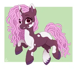 Size: 2000x1800 | Tagged: safe, artist:luminousdazzle, derpibooru import, idw, unnamed character, unnamed pony, pony, unicorn, spoiler:comic, spoiler:g5comic, spoiler:g5comic014, coat markings, colored sketch, dreadlocks, female, full body, g5, image, mare, markings, neapolitan dreams, pinto, png, simple background, solo, splotches, unshorn fetlocks, vitiligo