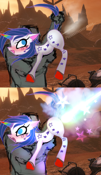 Size: 1153x1986 | Tagged: suggestive, artist:ga5pumpe, derpibooru import, ponified, human, pony, unicorn, behaving like a weapon, fart, femboy, gas, image, male, mr. toots, png, rainbow fart, red faction armageddon, sbd, stallion, trap, using