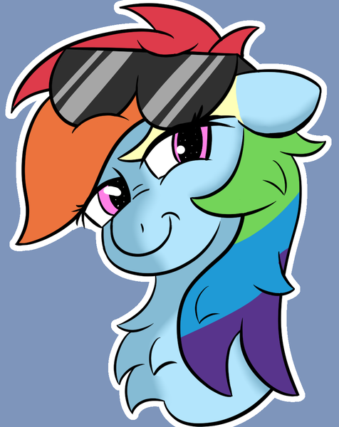 Size: 952x1200 | Tagged: safe, artist:codelyy, derpibooru import, rainbow dash, pegasus, pony, glasses, image, png, solo, sunglasses, sunglasses on head