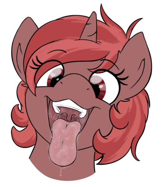 Size: 1987x2292 | Tagged: questionable, artist:eisky, derpibooru import, pony, unicorn, drool, esophagus, horn, image, looking at you, mawshot, open mouth, oral invitation, png, saliva puddle, salivating, simple background, slimy, smiling, sticker, taste buds, tongue out, transparent background, uvula