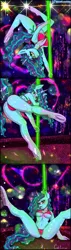 Size: 582x2048 | Tagged: suggestive, artist:cali luminos, derpibooru import, anthro, g5, fanart, image, jpeg, misty brightdawn, pole dancing, stripper pole