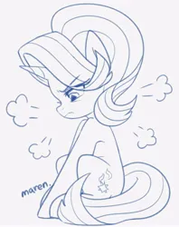 Size: 3167x4000 | Tagged: safe, artist:maren, derpibooru import, starlight glimmer, pony, unicorn, 2021, cute, doodle, female, grumpy, high res, image, jpeg, looking down, mare, old art, sitting, sketch, solo