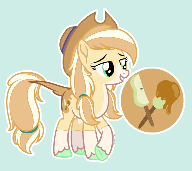 Size: 2126x1890 | Tagged: safe, artist:pastelnightyt, derpibooru import, oc, oc:caramel pear, unofficial characters only, earth pony, pony, base used, cowboy hat, earth pony oc, female, hat, image, mare, offspring, parent:applejack, parent:flim, parents:flimjack, png, solo, unshorn fetlocks