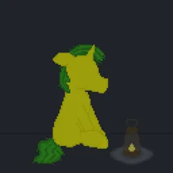 Size: 512x512 | Tagged: safe, artist:valuable ashes, derpibooru import, oc, oc:technical writings, pony, unicorn, image, lantern, male, pixel art, png, solo, story included