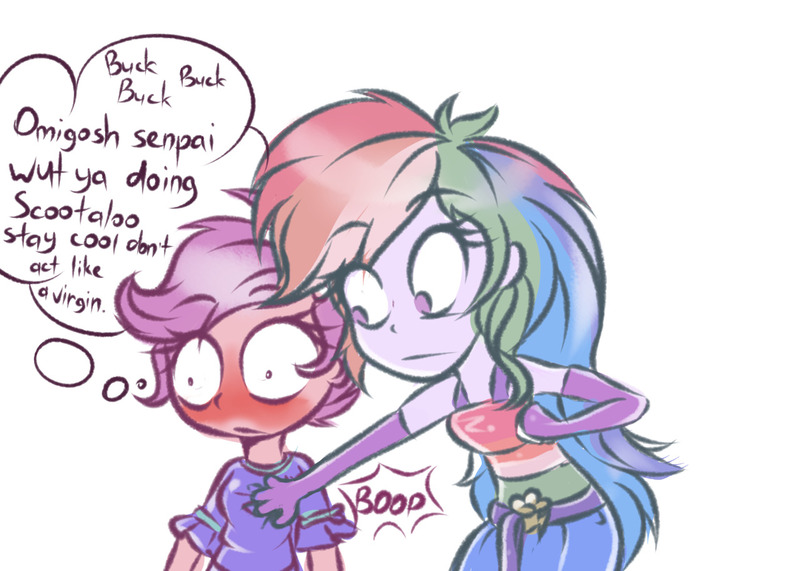 2872562 Suggestive Artistlucky Fly Derpibooru Import Rainbow Dash Scootaloo Human Eqg 5175