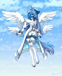 Size: 1533x1879 | Tagged: safe, artist:airiniblock, derpibooru import, oc, oc:vivid tone, unofficial characters only, anthro, pegasus, anthro oc, clothes, dress, image, pegasus oc, png, rcf community, snow, wings
