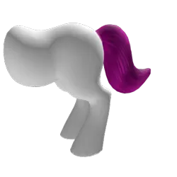 Size: 420x420 | Tagged: safe, artist:headpets, derpibooru import, pony, 3d, blank flank, half body, image, pink tail, png, roblox, simple background, solo, tail, transparent background, white body