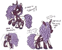 Size: 2273x1853 | Tagged: safe, artist:shaunadraws, derpibooru import, idw, pony, unicorn, spoiler:comic, spoiler:g5comic, spoiler:g5comic014, coat markings, colored hooves, concept art, cutie mark, dreadlocks, g5, image, jpeg, pinto, rainbow vitiligo pony, reference sheet, vitiligo