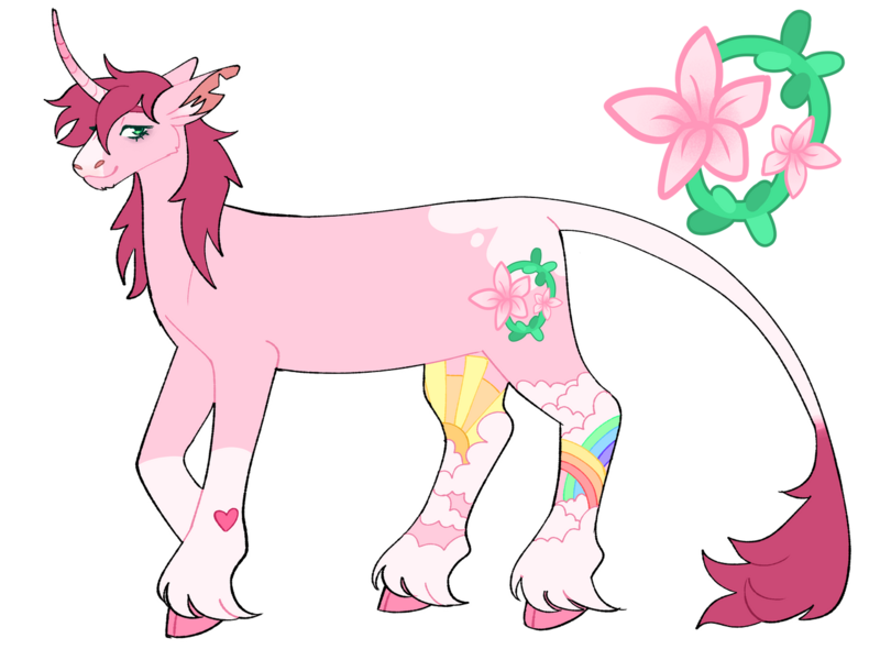 Size: 1280x960 | Tagged: safe, artist:s0ftserve, derpibooru import, oc, oc:azalea, pony, unicorn, cloven hooves, coat markings, colored hooves, curved horn, cutie mark, female, horn, image, leonine tail, magical lesbian spawn, mare, offspring, parent:applejack, parent:rarity, parents:rarijack, png, simple background, solo, tattoo, torn ear, transparent background, unshorn fetlocks