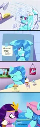 Size: 2048x6414 | Tagged: safe, artist:the crystal artist, derpibooru import, pipp petals, earth pony, pegasus, pony, adorapipp, blue mane, bubble, chocolate, comic, confused, cream cheese, cute, derpibooru exclusive, disguise, disguised changeling, egg, eyes closed, female, filly, filly jazz, floppy ears, foal, food, g5, happy, ice cream cone, image, jazz (g5), jazzibetes, jewelry, lineless, mane dye, mirror, name, note, ocean, picture frame, png, poster, prank, reference to another series, reflection, scrubbing, shading, shampoo, shocked, shower, silly, soap, sponge, sprinkles, tiara, tongue out, water, wet, wet mane, wrong color, yoshi egg, younger