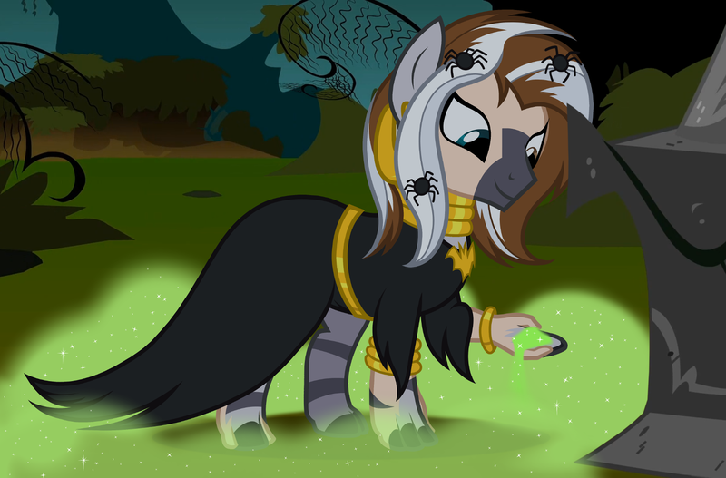 Size: 1670x1100 | Tagged: safe, artist:anonymous, derpibooru import, nightmare moon, zecora, zebra, luna eclipsed, female, human to zebra, image, nightmare night, png, statue, transformation