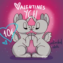 Size: 2000x2000 | Tagged: safe, artist:lionbun, derpibooru import, any gender, any race, any species, cheap, chibi, commission, couple, cute, hearts and hooves day, holiday, image, kissing, png, sale, valentine's day, your character here