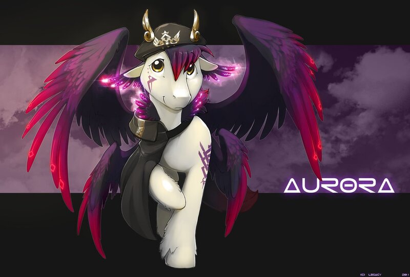 Size: 1087x735 | Tagged: safe, artist:legacy, derpibooru import, pegasus, pony, cape, clothes, double wings, front view, hat, image, jpeg, looking at you, multiple wings, raised hoof, solo, spread wings, text, wings