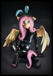 Size: 4000x5656 | Tagged: suggestive, artist:imafutureguitarhero, derpibooru import, part of a set, fluttershy, anthro, pegasus, unguligrade anthro, 3d, absurd resolution, adorasexy, belt, belt buckle, boots, border, bunny ears, cheek fluff, chromatic aberration, clothes, colored eyebrows, colored eyelashes, costume, cute, dangerous mission outfit, ear fluff, fangs, female, film grain, floppy ears, fluffy, fluffy hair, fluffy mane, fluffy tail, fur, gloves, goggles, hand on knee, hand on leg, high angle, hood, hoodie, hoof boots, hoof fluff, image, jpeg, latex, latex boots, latex clothes, latex gloves, latex socks, latex suit, leg strap, lip bite, looking at camera, looking at you, neck fluff, one ear down, paintover, pants, partially open wings, revamped anthros, revamped ponies, sexy, shadow, shoes, shorts, shyabetes, signature, sitting, skintight clothes, socks, solo, solo female, source filmmaker, tail, thigh highs, unshorn fetlocks, vertical, wall of tags, wing fluff, wings, worried