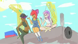 Size: 4096x2304 | Tagged: safe, artist:theapplequeen1, derpibooru import, apple bloom, scootaloo, sweetie belle, human, equestria girls, cutie mark crusaders, group, group photo, image, jpeg, older, older apple bloom, older scootaloo, older sweetie belle, teenage apple bloom, teenage scootaloo, teenage sweetie belle