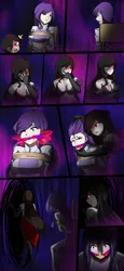 Size: 1280x2787 | Tagged: grimdark, artist:jonfawkes, derpibooru import, rarity, oc, oc:diamonrare, human, series:spike meets the clones, anime, blood, breasts, busty rarity, chair, comic, commission, image, png, tied up