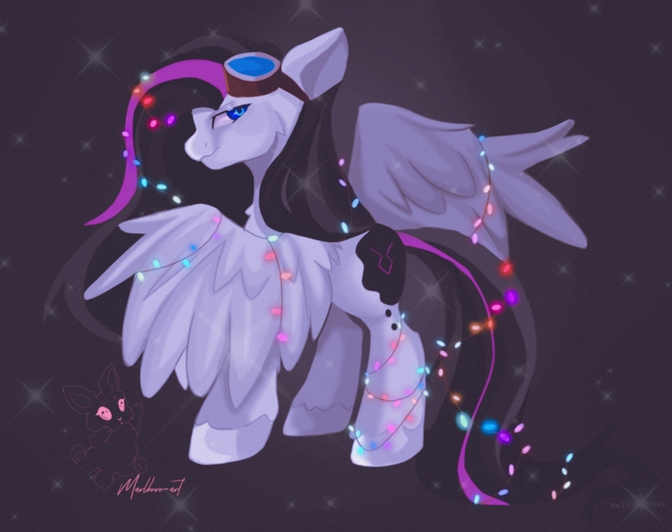 Size: 2272x1800 | Tagged: safe, artist:marlboro-art, derpibooru import, oc, unofficial characters only, pegasus, pony, commission, gift art, happy new year, holiday, holliday, image, jpeg, santa claus, secret santa