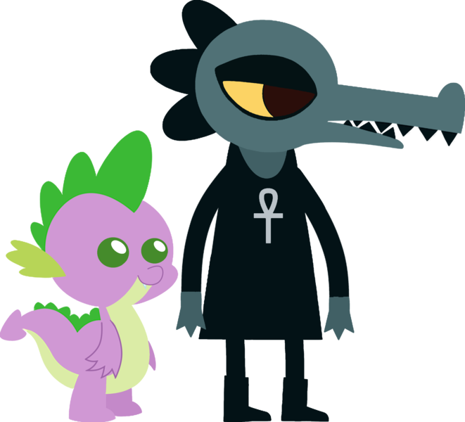 Size: 2970x2697 | Tagged: safe, artist:ponygamer2020, derpibooru import, spike, anthro, crocodile, dragon, pony, ankh, beatrice santello, beatrike, clothes, crossover, crossover shipping, duo, female, image, male, night in the woods, png, pointy ponies, shipping, shirt, simple background, straight, style emulation, transparent background, vector