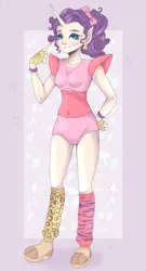 Size: 324x600 | Tagged: safe, artist:brot-art, derpibooru import, rarity, human, alternate hairstyle, boots, bow, bracelet, chica, clothes, commission, crossover, cute, ear piercing, earring, elf ears, eyeshadow, face paint, female, fingerless gloves, five nights at freddy's, five nights at freddy's: security breach, glamrock chica, gloves, hair bow, horn, horned humanization, humanized, image, jewelry, jpeg, leg warmers, leotard, makeup, piercing, pointing, pointing at self, raribetes, shoes, shoulder pads, solo, spiked wristband, wristband