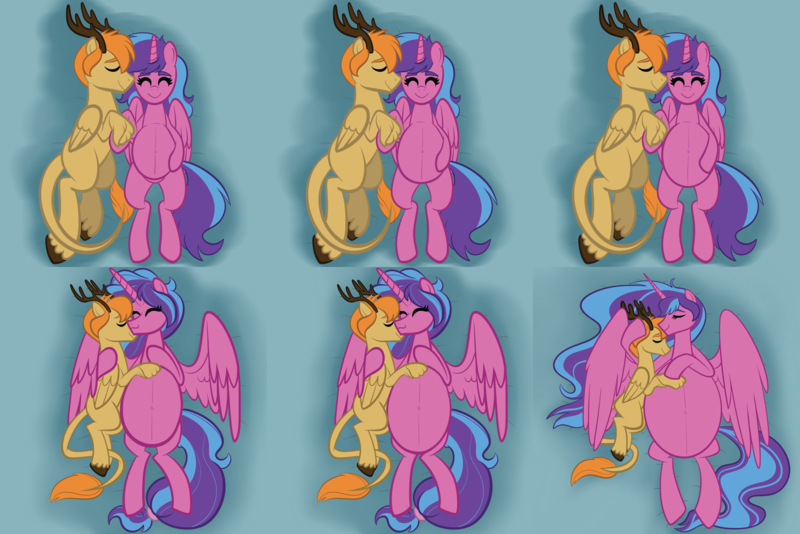 Size: 11986x8000 | Tagged: safe, artist:chelseawest, derpibooru import, oc, oc:chaos control, oc:melody aurora, alicorn, hybrid, age progression, alicorn oc, belly, belly button, big belly, female, holding hooves, hoof on belly, horn, hug, huge belly, husband and wife, hyper, hyper belly, hyper pregnancy, icosuplets, image, impossibly large belly, interspecies offspring, linea nigra, male, multiple pregnancy, nuzzling, oc x oc, offspring, offspring shipping, offspring's offspring, parent:discord, parent:flash sentry, parent:fluttershy, parent:oc:chaos control, parent:oc:melody aurora, parent:twilight sparkle, parents:discoshy, parents:flashlight, parents:oc x oc, paw on belly, png, pregnant, progression, quadruplets, quintuplets, shipping, siblings, snuggling, triplets, twins, vigintuplets, winghug, wings