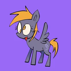 Size: 939x939 | Tagged: safe, artist:pichepata, derpibooru import, derpy hooves, pegasus, pony, female, image, mare, open mouth, open smile, png, simple background, smiling, solo, spread wings, tail, wings