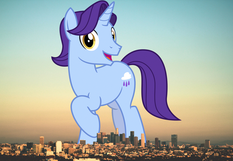 Size: 2047x1415 | Tagged: safe, artist:cheezedoodle96, artist:jaredking779, derpibooru import, edit, november rain, pony, unicorn, background pony, california, friendship student, giant pony, giant unicorn, highrise ponies, image, irl, jpeg, los angeles, macro, male, mega giant, photo, ponies in real life, raised hoof, solo, stallion, story included