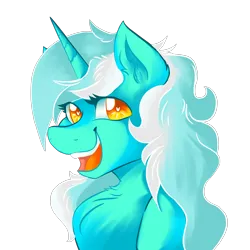 Size: 2000x2000 | Tagged: safe, artist:dankpegasista, derpibooru import, lyra heartstrings, pony, unicorn, background pony, big smile, bust, chest fluff, colored, digital art, eyelashes, female, heart, heart eyes, highlights, image, lineart, long mane, looking at you, mare, orange eyes, png, portrait, shading, simple background, solo, teeth, transparent background, wingding eyes