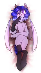 Size: 1080x1920 | Tagged: safe, artist:wacky-skiff, derpibooru import, oc, unofficial characters only, bat pony, pony, bat pony oc, bat wings, chest fluff, clothes, image, jpeg, socks, solo, wings