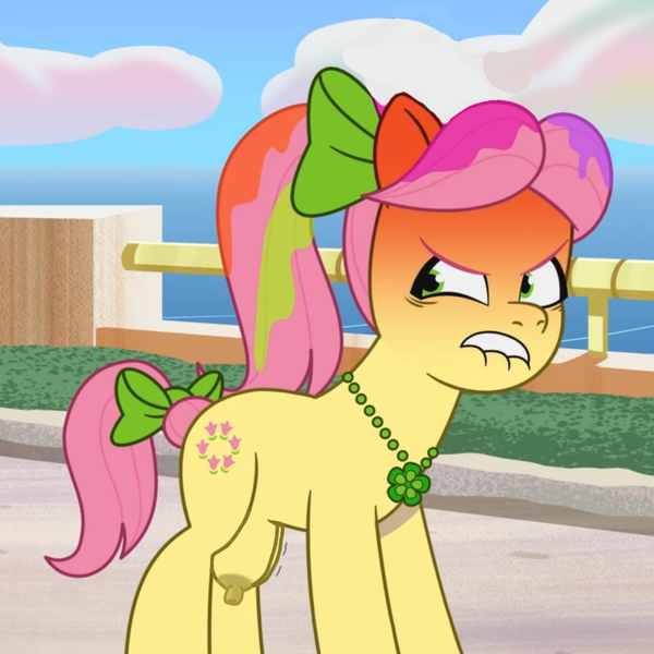 Size: 768x768 | Tagged: questionable, artist:glorious_stones, derpibooru import, edit, edited screencap, screencap, posey (g5), my little pony: tell your tale, angry, crotchboobs, g5, image, nipples, nudity, png, posey can't catch a break