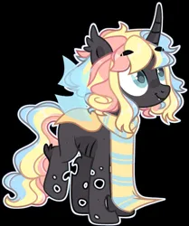 Size: 1151x1378 | Tagged: safe, artist:kreedie, derpibooru import, changeling queen oc, oc, unofficial characters only, changeling, changeling queen, base used, black background, female, image, jpeg, simple background, smiling, solo