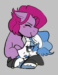 Size: 218x284 | Tagged: safe, artist:dsstoner, derpibooru import, fancypants, pinkie pie, earth pony, pony, unicorn, aggie.io, biting, blushing, clothes, cute, ear bite, eyes closed, female, image, lowres, male, mare, nom, pinkiepants, png, shipping, simple background, smiling, stallion, straight