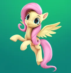 Size: 1650x1687 | Tagged: safe, artist:luminousdazzle, derpibooru import, edit, fluttershy, pegasus, pony, friendship is magic, 3d, 3d model, female, flying, g4, image, looking at you, mare, png, simple background, smiling, solo, solo female, source filmmaker