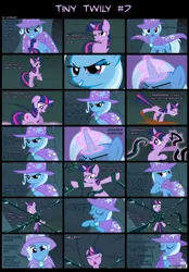 Size: 745x1073 | Tagged: safe, artist:kwark85, derpibooru import, trixie, twilight sparkle, pony, unicorn, comic:tiny twily, black vine, comic, female, image, jpeg, mare, unicorn twilight