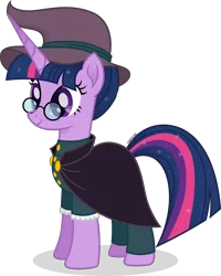 Size: 7000x8763 | Tagged: safe, artist:cirillaq, derpibooru import, twilight sparkle, pony, cloak, clothes, glasses, hat, image, png, solo, witch hat