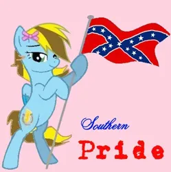Size: 431x433 | Tagged: safe, artist:lucky bolt, derpibooru import, oc, oc:lucky bolt, unofficial characters only, pegasus, pony, base, base used, bow, bowtie, confederate, confederate flag, cutie mark, female, flag, hair bow, image, jpeg, mare, politics, solo, southernpride, standing