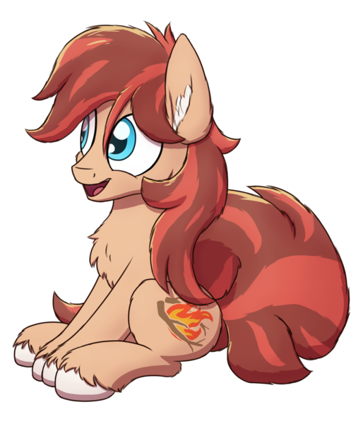 Size: 1800x2100 | Tagged: safe, artist:litrojia, derpibooru import, oc, oc:cottonwood kindle, unofficial characters only, earth pony, pony, chest fluff, ear fluff, earth pony oc, image, male, open mouth, open smile, png, simple background, sitting, smiling, solo, stallion, transparent background, unshorn fetlocks