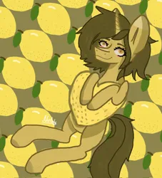 Size: 1856x2048 | Tagged: safe, artist:melody_visher, derpibooru import, oc, oc:sagiri himoto, food, image, jpeg, lemon, solo, that pony sure does love lemons