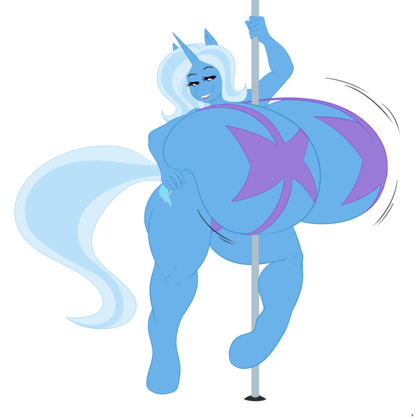 Size: 4032x4055 | Tagged: questionable, artist:freehdmcgee, artist:speedbumpv-drop, color edit, derpibooru import, edit, trixie, anthro, unguligrade anthro, absolute cleavage, bedroom eyes, between breasts, big breasts, bikini, bouncing, bouncing breasts, breasts, busty trixie, cleavage, clothes, colored, female, hand on hip, huge breasts, hyper, hyper breasts, image, impossibly large breasts, png, pole, pole dancing, simple background, sling, sling bikini, solo, solo female, stripper pole, swimsuit, transparent background