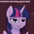 Size: 1024x1024 | Tagged: safe, artist:thisponydoesnotexist, derpibooru import, edit, machine learning generated, twilight sparkle, twilight sparkle (alicorn), alicorn, pony, derpibooru, g4, image, jpeg, lidded eyes, meta, open mouth, solo, spoilered image joke, tumor