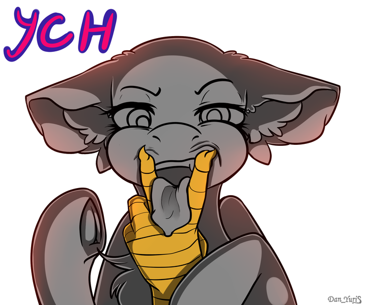 Size: 1812x1512 | Tagged: suggestive, artist:yuris, derpibooru import, oc, gryphon, pony, advertisement, any gender, any race, auction, auction open, commission, fingers, floppy ears, frog (hoof), frown, image, open mouth, png, simple background, teeth, tongue out, underhoof, white background, ych sketch, your character here
