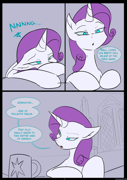 Size: 850x1200 | Tagged: questionable, artist:kanashiipanda, rarity, pony, unicorn, comic:royal fantasy, kanashiipandaverse, comic, image, png