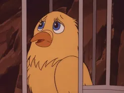 Size: 960x720 | Tagged: safe, derpibooru import, screencap, bird, my little pony 'n friends, somnambula (episode), birdcage, cage, canary, female, g1, image, kyrie, png, solo