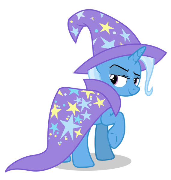 Size: 5352x5634 | Tagged: safe, alternate version, artist:gypsykumquat, derpibooru import, trixie, pony, unicorn, no second prances, .svg available, cape, clothes, female, hat, image, inkscape, looking at you, looking back, looking back at you, png, raised hoof, rear view, simple background, smiling, smiling at you, solo, transparent background, trixie's cape, trixie's hat, vector