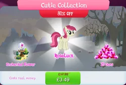 Size: 1269x860 | Tagged: safe, derpibooru import, official, roseluck, earth pony, pony, background character, background pony, bundle, bush, costs real money, english, female, flower, gameloft, gem, image, jpeg, magic, mare, mobile game, my little pony: magic princess, numbers, sale, solo, solo focus, text