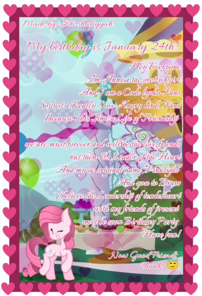 Size: 1816x2660 | Tagged: safe, artist:tanahgrogot, derpibooru import, oc, oc:annisa trihapsari, unofficial characters only, earth pony, pony, balloon, birthday card, box, cake, canterlot, cute, earth pony oc, eyes closed, female, food, grin, gritted teeth, heart, image, looking at you, mare, ocbetes, one eye closed, png, pretty, smiling, smiling at you, solo, teeth